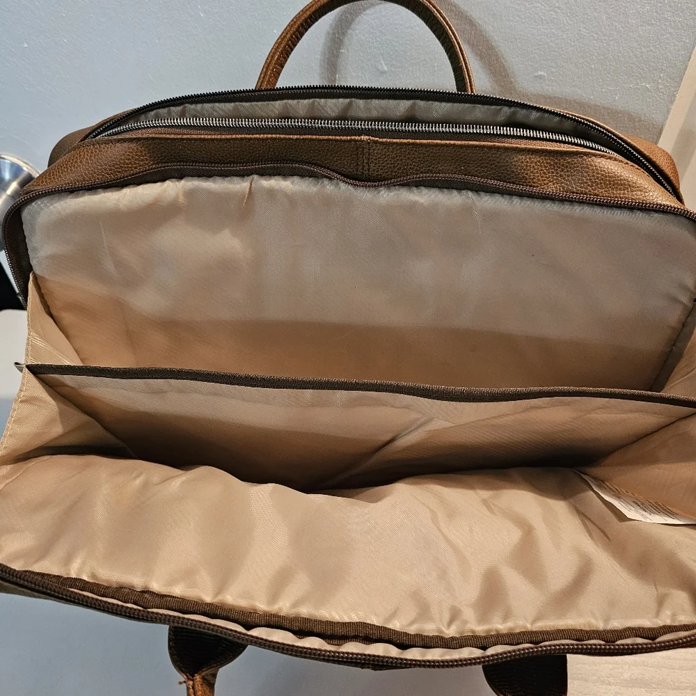 Samsonite Classic Leather Toploader Briefcase Cognac/No Strap